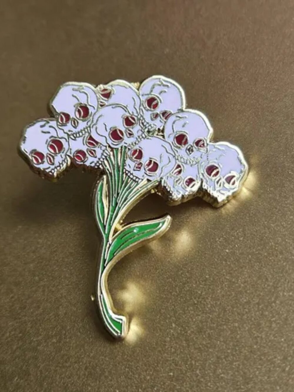 Punk Skull Flower Enamel Pin